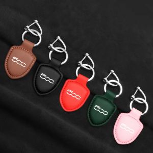 Porte-clés de voiture avec emblème, 1 pièce, décoration colorée pour Fiat 500 Grande Punto Tipo