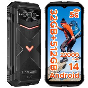DOOGEE V Max Pro Smartphone robuste 7050 5G 6.58 "écran IPS 12GB 512GB 22000mAh/33W 108MP caméra AI