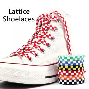 Lacets à grille pour baskets, chaussures de Sport plates, classiques, originales, en toile à damier,