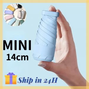 Mini Parapluie Pliant de Poche pour Femme, Pare-Soleil et Protection UV, Petit Parasol Portable pour