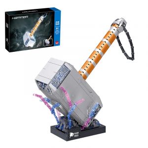 Marteau tonnerre créatif, blocs de construction, arme Thor MOC, briques à assembler, jouets cadeaux