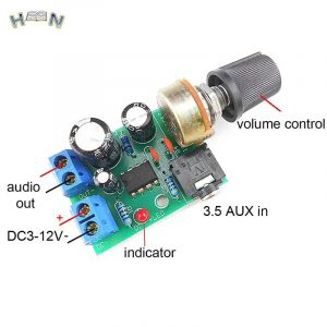 Carte amplificateur audio LM386 10W, mono 3.5mm DC 3-12V, contr&ocirc;le du volume, livraison directe