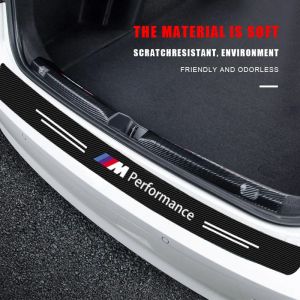 Autocollant de protection pour pare-chocs de coffre de voiture en Fiber de carbone, autocollant de