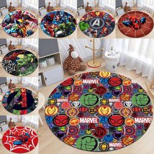 MINISO Disney Marvel Spiderman tapis anti-d&eacute;rapant rond tapis pour salon chambre canap&eacute; tapis