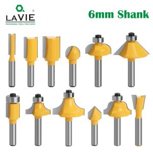 1pc 6mm tige routeur peu droite T Bit V affleurant coupe nettoyage coin rond crique bo&icirc;te Bits