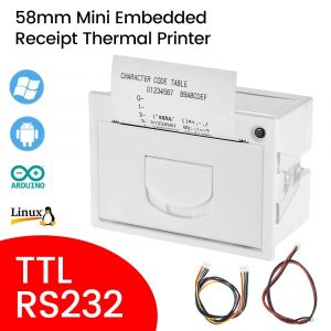 GOOJStore T QR204-Mini Imprimante Thermique de Tickets de Caisse Embarqu&eacute;s, 58mm, avec Wild USB TTL