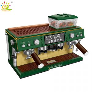 HUIQIBAO 928 pi&egrave;ces MOC Machine &agrave; caf&eacute; mod&egrave;le Micro blocs de construction Mini diamant ville ami