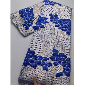 Tissu en dentelle Jacquard brocart, tissu nigérian en dentelle damassé pour bricolage de robes de