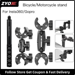 Support de moto pour Insta360 X4 X3, support de serrage de guidon, Kit d'accessoires pour GoPro Hero