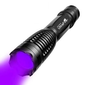 UltraFire E5UV lampe de poche UV torche ultraviolette Zoomable lumières violettes 395-405nm lampe