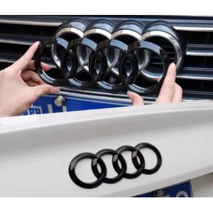 4 anneaux ABS capot de voiture avant capot gril arrière coffre emblème pour AUDI Logo Badge