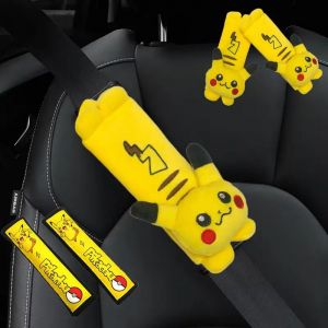Housse d'épaule de ceinture de sécurité de voiture Pokemon, 2 pièces, pièces automobiles Pikachu,