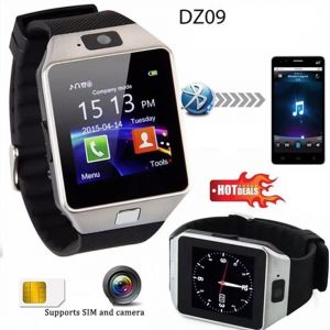 DZ09 montre intelligente à écran tactile avec caméra montre-bracelet multilingue carte SIM