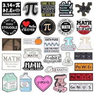 Broches mathématiques créatives en émail, formule mathématique d'amour personnalisée, fonction PI,