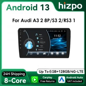 Hizpo 2Din 9 pouces Android13 autoradio pour Audi A3 8P 2003 - 2013 GPS RDS DSP CarPlay Android Auto