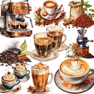 Autocollant d'outil à café Vintage, étiquette Scrapbooking artisanale décorative pour Album poubelle