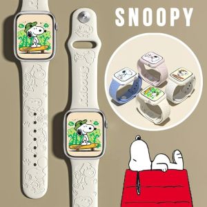 Bracelet à motif de sculpture Snoopy pour Bracelet de montre Apple 44mm 40mm 45mm 41mm 38mm 42mm