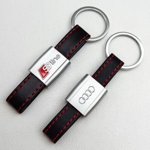 Porte-clés de voiture en cuir avec Logo S Line, de luxe, pour Audi A1 A2 A3 A4 A5 A6 A7 A8 RS S 3 4