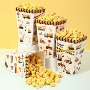 Bo&icirc;te &agrave; pop-corn pour v&eacute;hicule d'ing&eacute;nierie, bo&icirc;te-cadeau pour bonbons, th&egrave;me de Construction,