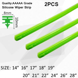 2 pièces essuie-glace de voiture pare-brise véhicule insérer vert gel de silice bande recharge 8mm