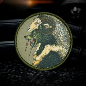 Badge de moral pour vêtements de loup en mouton, patchs imprimés à crochets et boucles, sac à dos