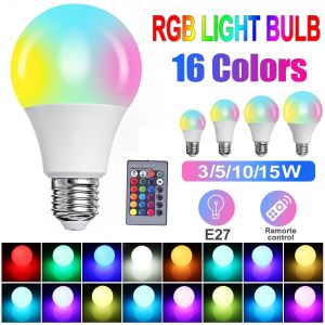 Ampoule Led E27 RGB avec télécommande, pour pièce intelligente, variateur, faible consommation
