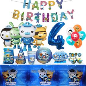 Octonauts Décoration de fête d'anniversaire Jouet pour enfants Ballon en aluminium Vaisselle jetable