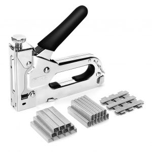 Kit de pistolet à agrafes robuste 3 en 1 avec 300 agrafes, agrafeuse pour tissus d'ameublement pour