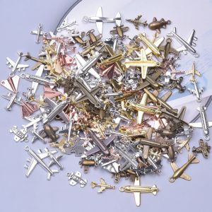 30/50/100 pièces pendentif à breloques d'avion de mode mixte aléatoire pour la fabrication de bijoux