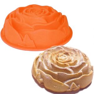 9.45 "grande fleur de Rose moule à gâteau d'anniversaire moule à gâteau en Silicone moule en