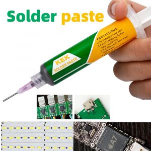 Pâte à souder SMD Sn42Bi58 138 ℃   Seringue sans plomb à basse température, pâte à souder propre