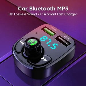LED MP3 voiture Bluetooth FM mains libres Bluetooth 5.0 transmetteur 3.1A QC3.0 PD Type C double USB