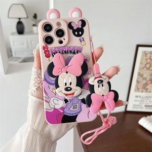 Oreilles 3D dessin anim&eacute; Minnie Mickey jouet support de t&eacute;l&eacute;phone &eacute;tui pour Samsung Galaxy S20 S21