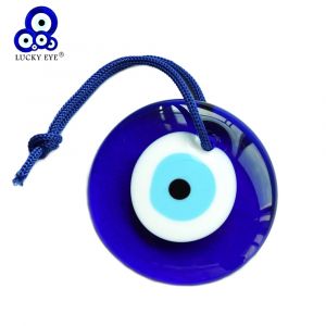 Pendentif œil porte-bonheur bleu turc mauvais œil, décoration murale suspendue, chaîne en corde,