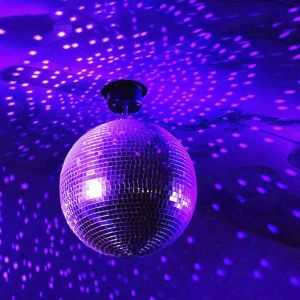 Boule de miroir rotative en verre, boule Disco, boule de miroir, réflexion d'éclairage Dj, boule de
