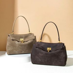 Sac fourre-tout en daim conviviale r&eacute; pour femme, sac sous les ati elles &agrave; main de grande capacit&eacute;,