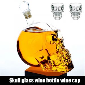 1000ML haut de gamme cr&eacute;atif cr&acirc;ne verre whisky Vodka vin bouteille de cristal esprits tasses