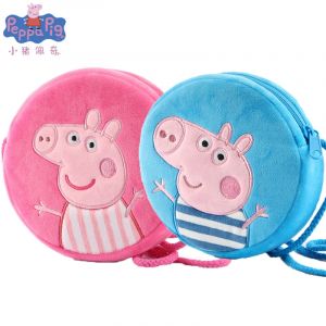 100% véritable Peppa Pig Kawaii peluche ronde sac à dos jouets George maternelle dessin animé sac à