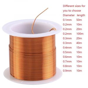 Bobine d'enroulement de fil de cuivre émaillé, aimant de câble, 0.1mm, 0.2mm, 0.3mm, 0.4mm, 0.5mm,