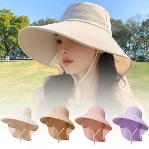 Chapeau de soleil à large bord avec rabat de cou pour hommes et femmes, casquette safari, protection