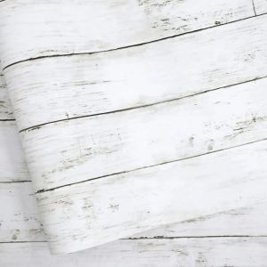Papier peint classique blanc gris à décoller et à coller, fausse planche de bois, papier peint