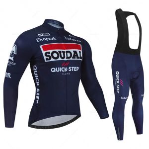 Soudal Quick Step – maillot de vélo à manches longues pour hommes, chemises confortables et
