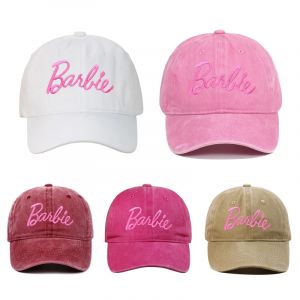Casquette de baseball brodée Barbie pour femme, chapeau à visière décontracté, coton ombré,