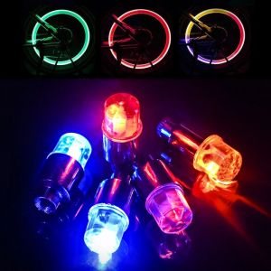 Bouchon de Valve de pneu de vélo, 2 pièces, lumières LED, lampes Flash colorées, voiture, moto,