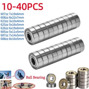 Roulements à billes en acier au carbone pour scooter, 625ZZ, 5x16x5mm, 607, 623, 626, 688, 685, 687,
