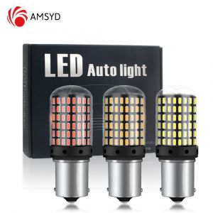 2 pièces voiture LED 1156 BA15S P21W BAU15S PY21W 1157 BAY15D 7443 ampoule LED 144SMD CanBus lampe