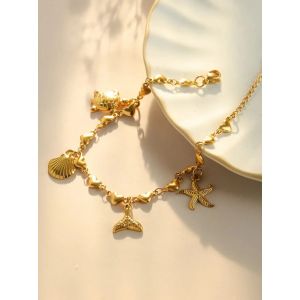 Pendentif queue de baleine en acier inoxydable pour femmes, tortue, étoile de mer, coquille, rétro,