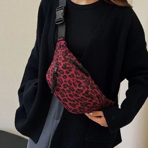 Sac de taille imprim&eacute; l&eacute;opard pour femmes, tendance de rue, sac de poitrine, nouveau sac de ceinture