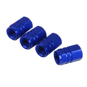 Bouchons de Valve de pneu hexagonaux bleus, couvercles anti-poussière, tige de tir antivol,