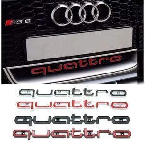 Emblème de calandre de voiture 3D ABS Quattro, accessoires pour Audi Sline A3 A1 A4 B8 B7 A6 C7 A5